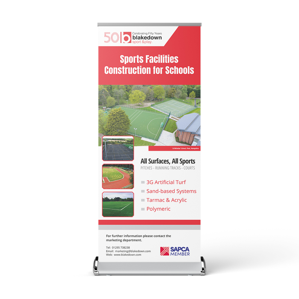 Roller banner design for a sports civils engineering company