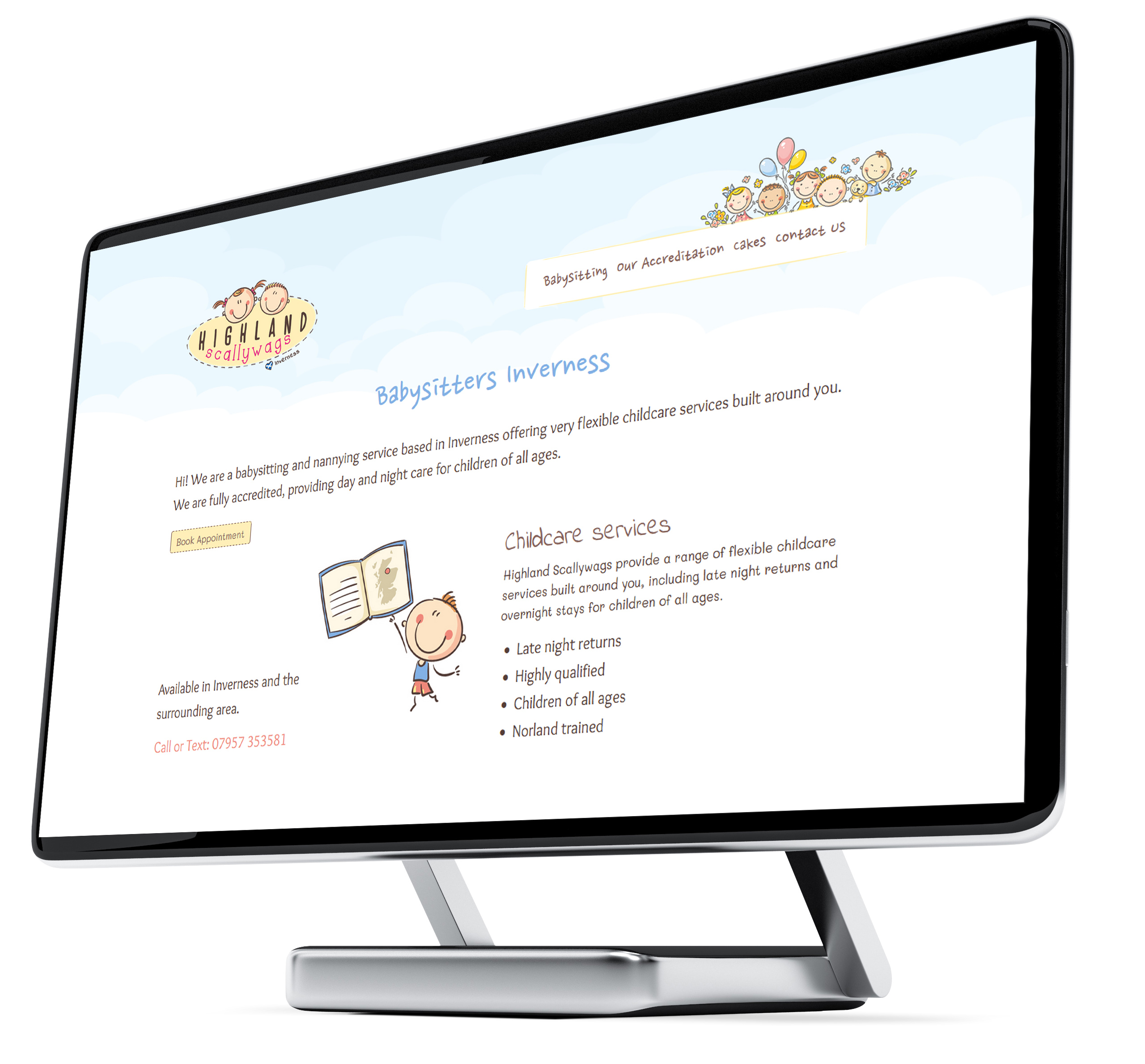 Website design for a childcare business