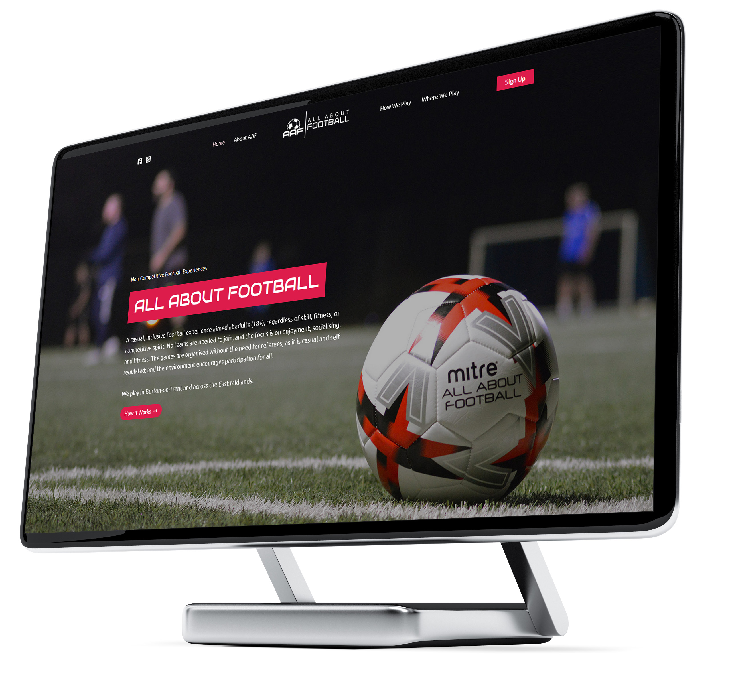 Website design for a community football business