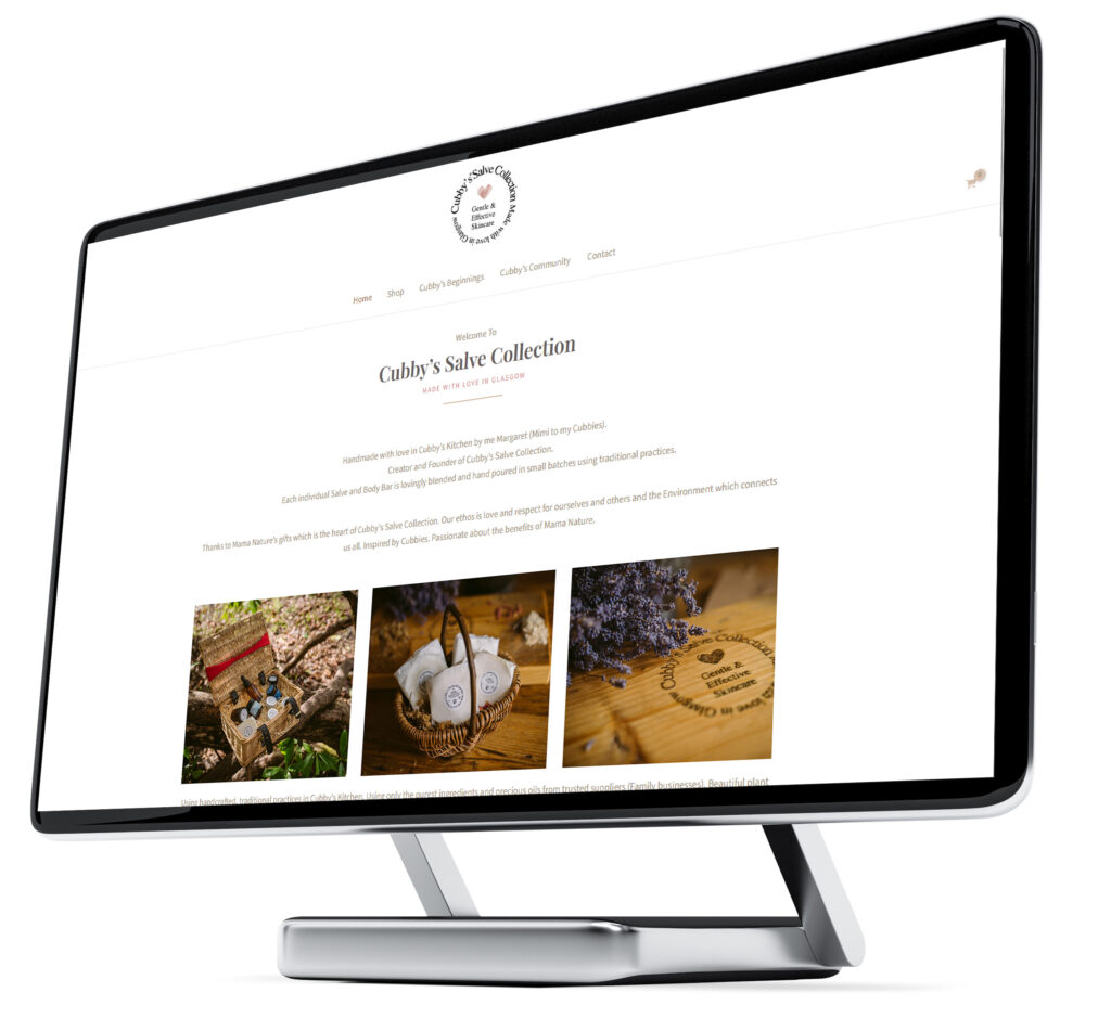 Website design for a skincare range