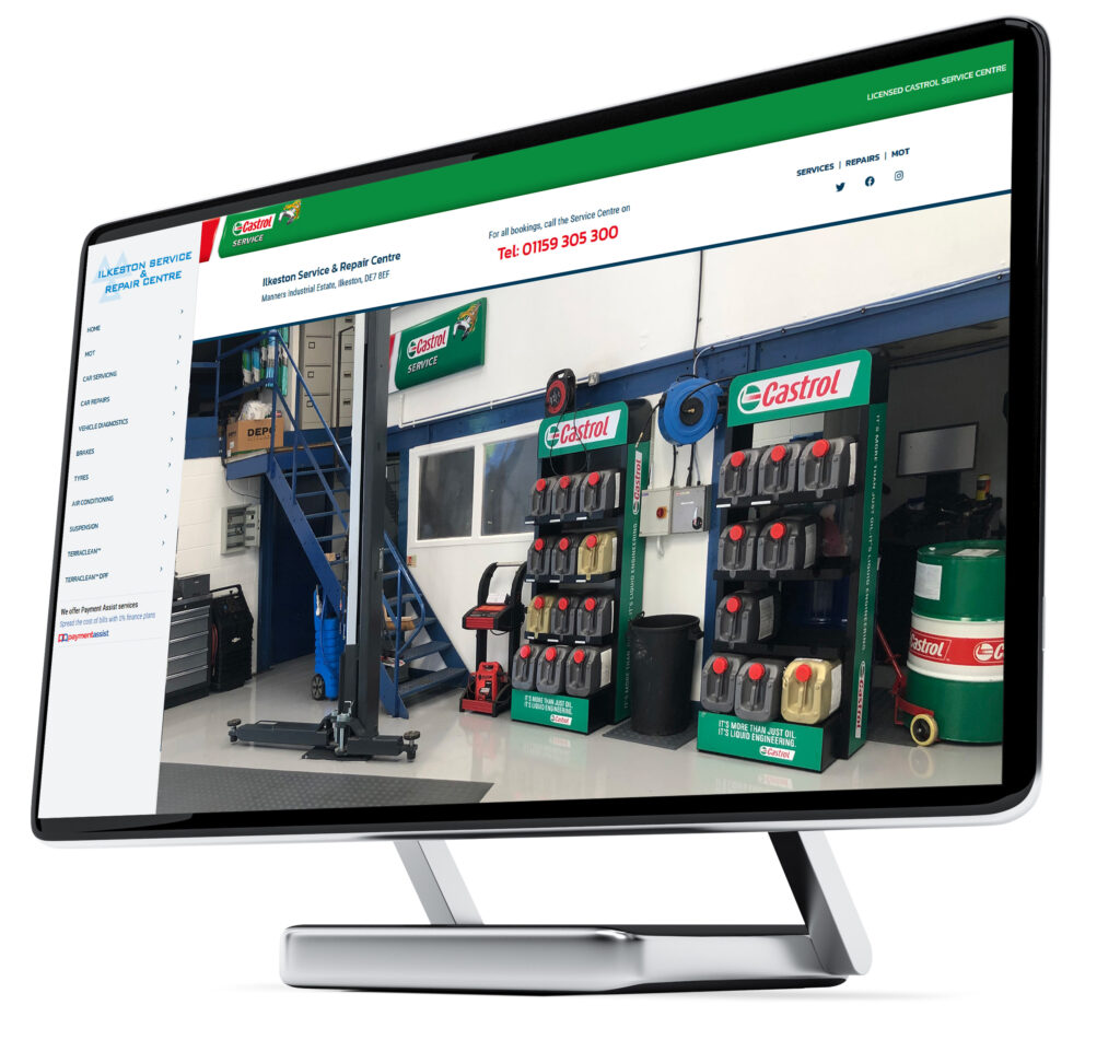 Website design for a vehicle service centre