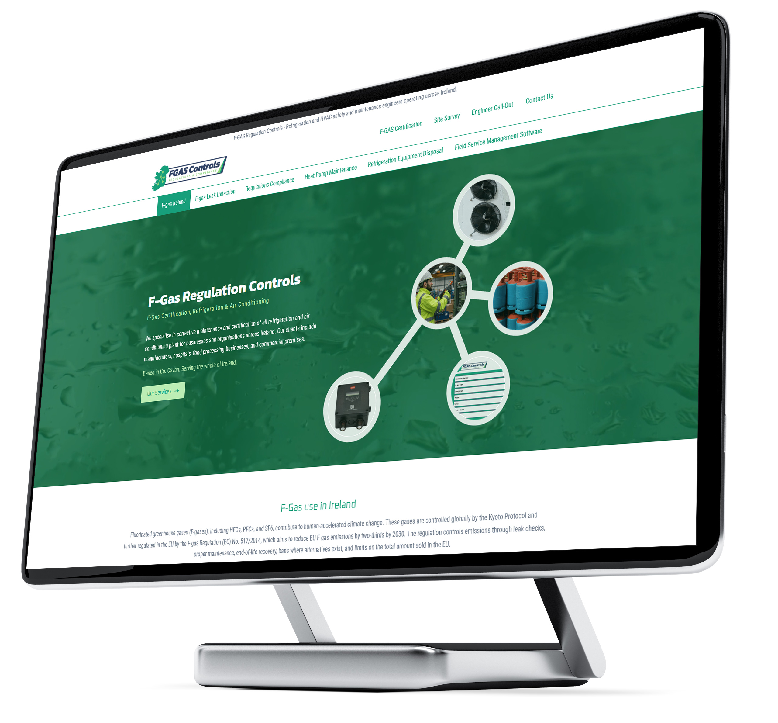 Website design for an F-gas engineer in Ireland